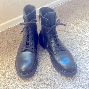 Thursday brand black combat boots size 8.5, like new.